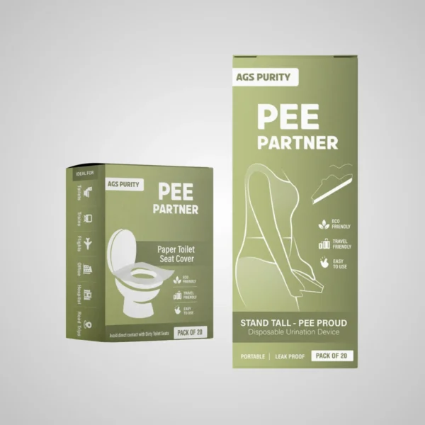 PEE PARTNER Paper toilet seat cover ( Pack of 20 ) & PEE PARTNER Disposable Urination Device ( Pack of 20 )